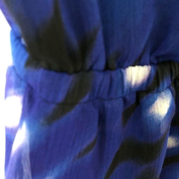 Express  Chiffon Elastic Waist Criss Cross Back Hi-Lo Mini Dress Size Medium - Picture 5 of 11